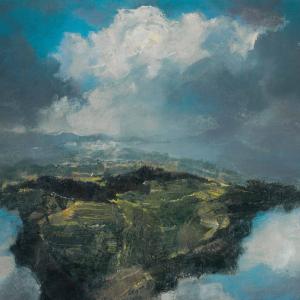 Lausanne au loin, vue de Yens - 2004 - 35x42 cm