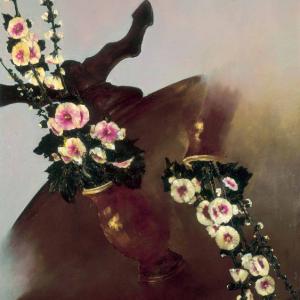 Les Roses trémières - 1992 - 130x92 cm